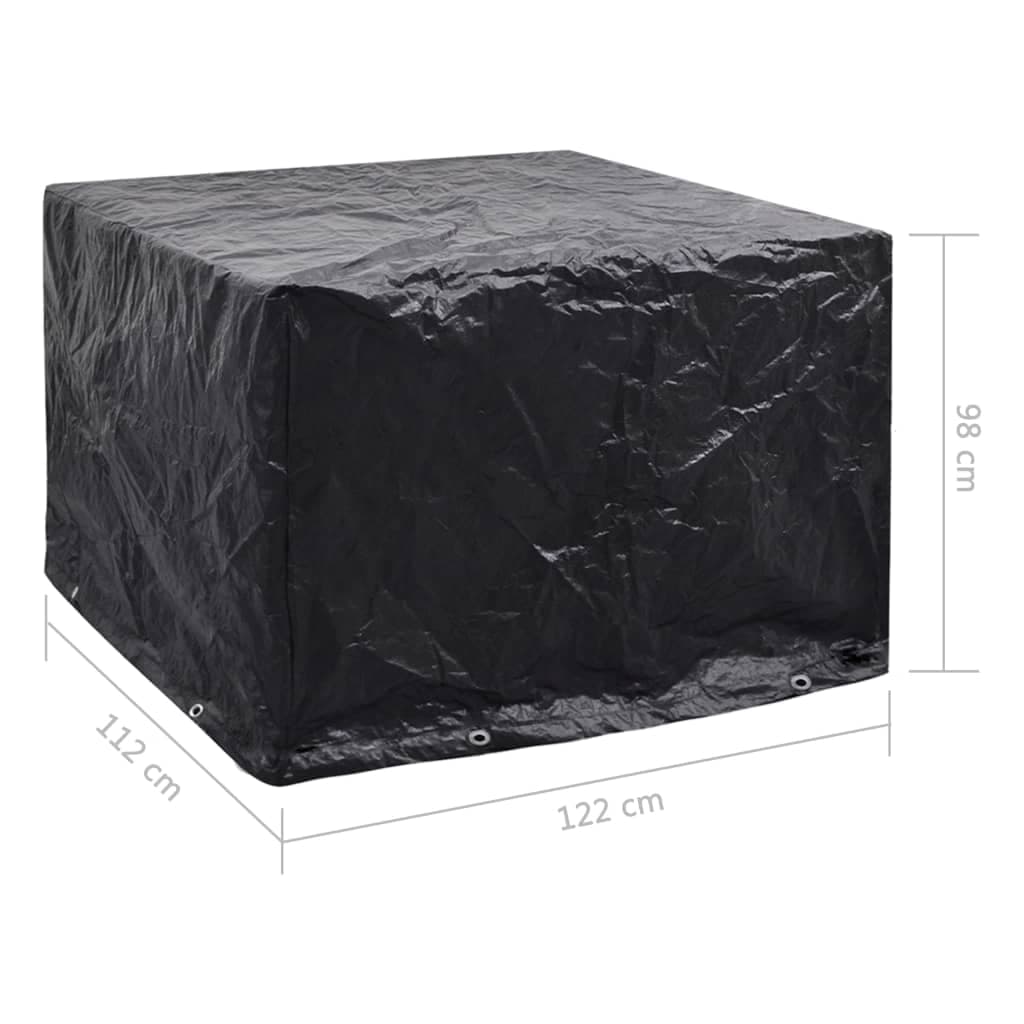 vidaXL Överdrag för trädgårdsmöbler 8 öljetter 122x112x98 cm