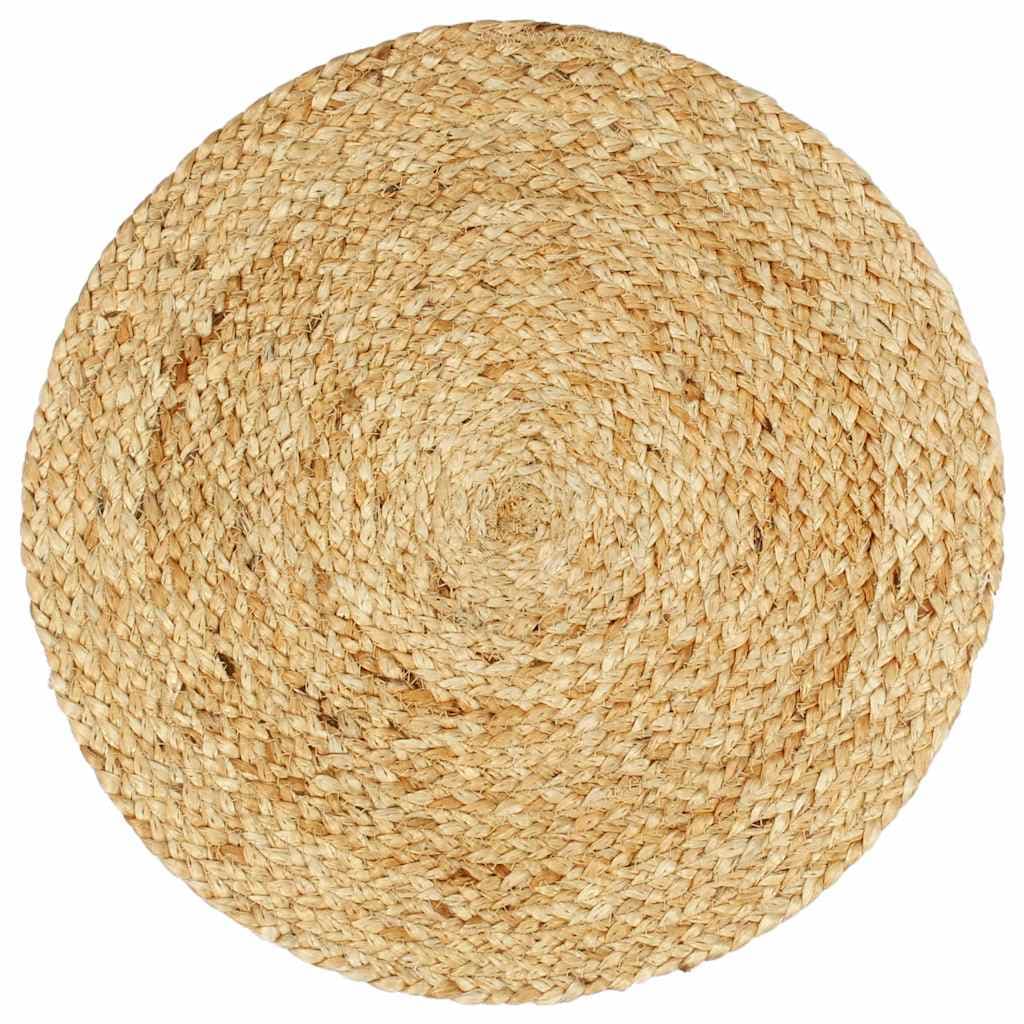 vidaXL Bordstabletter 6 st naturlig 38 cm rund jute
