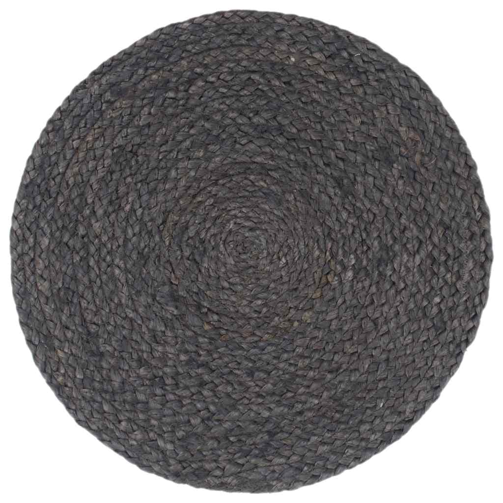 vidaXL Bordstabletter 4 st mörkgrå 38 cm rund jute