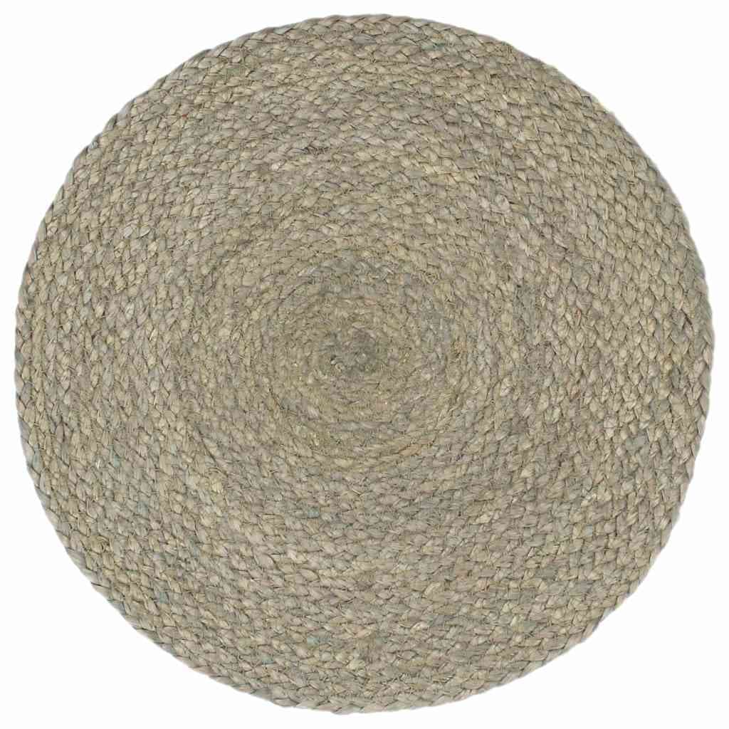 vidaXL Bordstabletter 4 st grå 38 cm rund jute