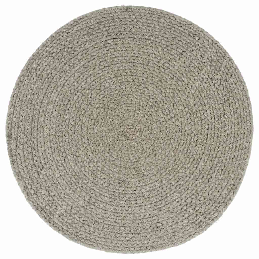vidaXL Bordstabletter 4 st grå 38 cm rund bomull