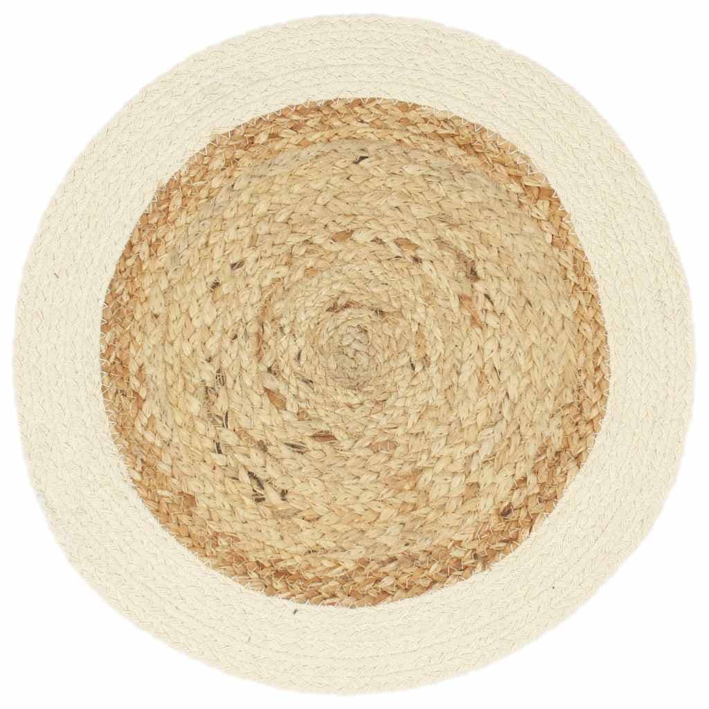 vidaXL Bordstabletter 4 st naturlig 38 cm rund jute och bomull