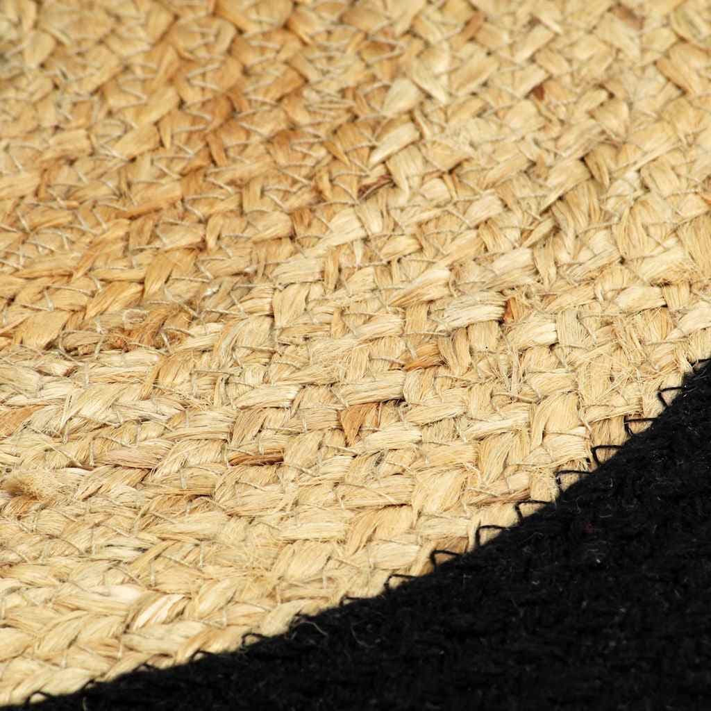 vidaXL Bordstabletter 6 st naturlig och svart 38 cm jute och bomull
