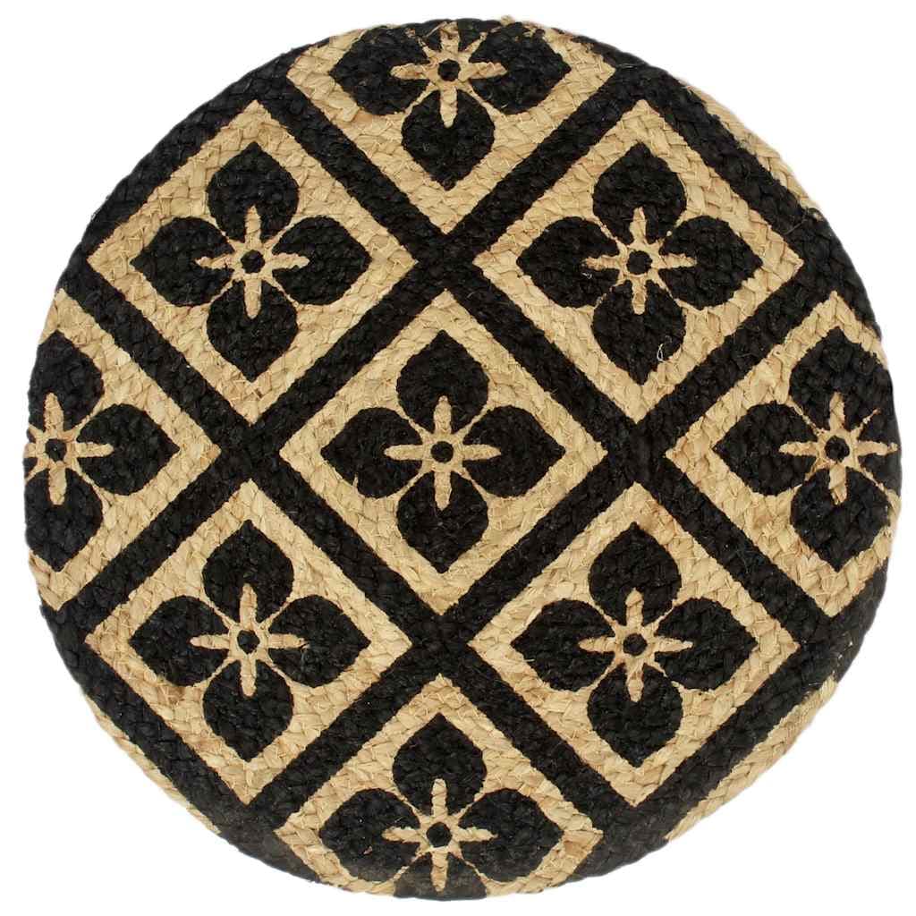 vidaXL Bordstabletter 4 st svart 38 cm rund jute