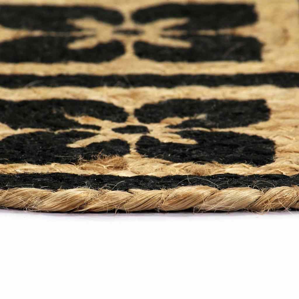 vidaXL Bordstabletter 4 st svart 38 cm rund jute