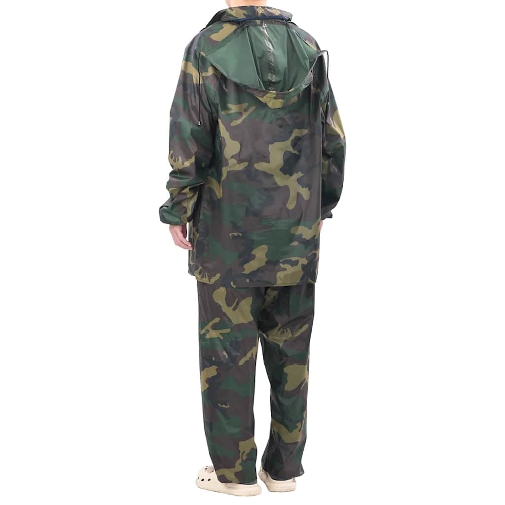 vidaXL Regnställ med Huva Herrar Tvådelat Camouflage XL
