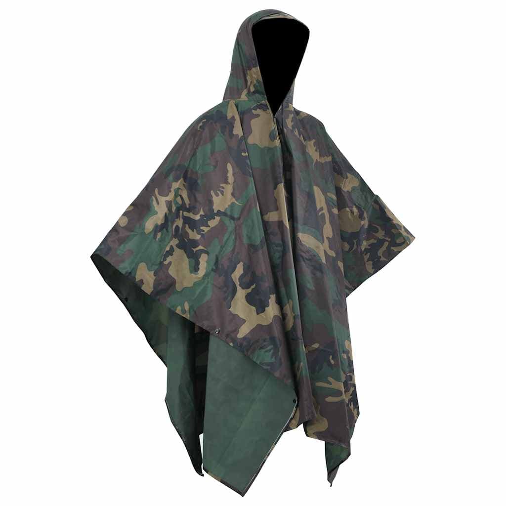 vidaXL Regnponcho i kamouflage