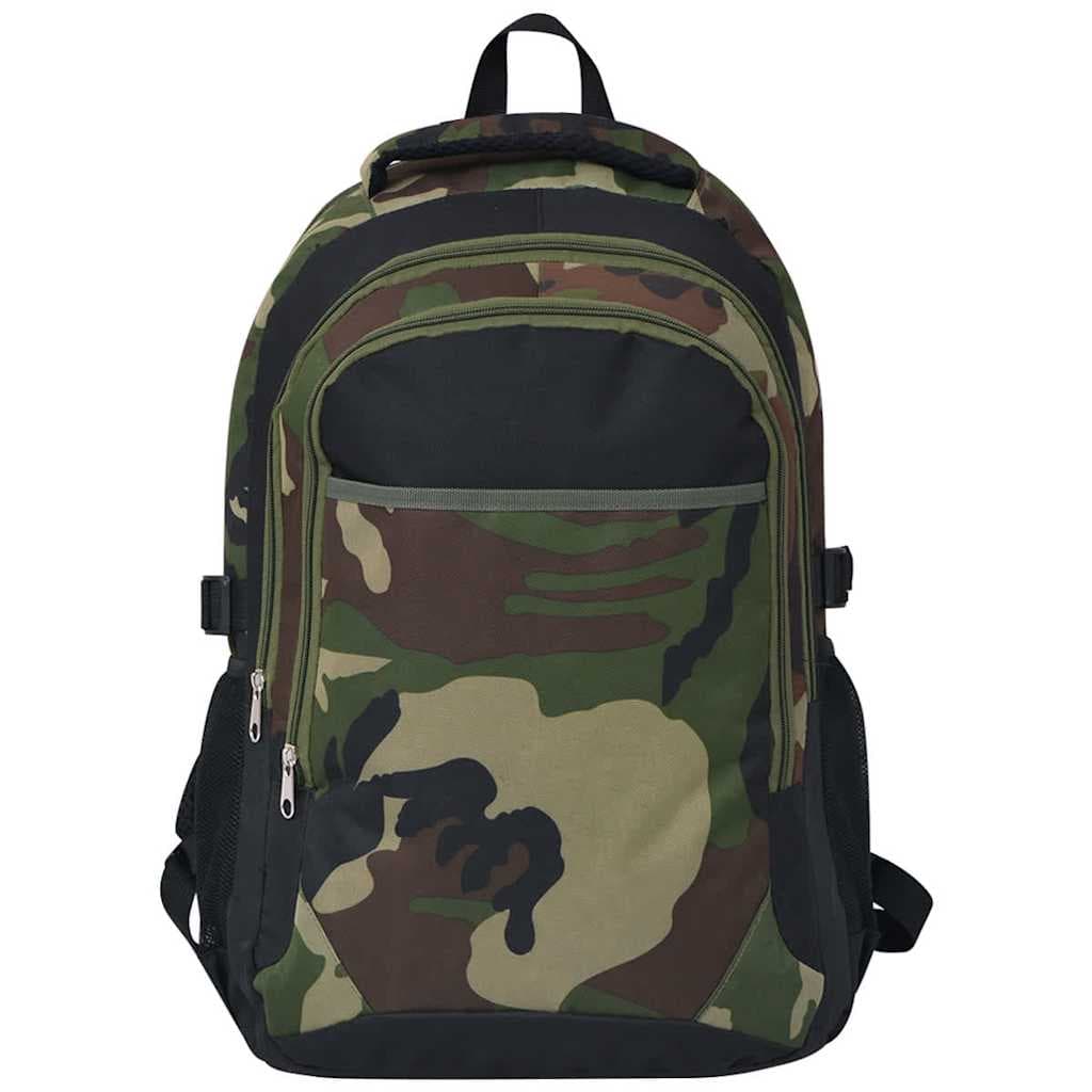vidaXL Skolryggsäck 40 L svart och kamouflage