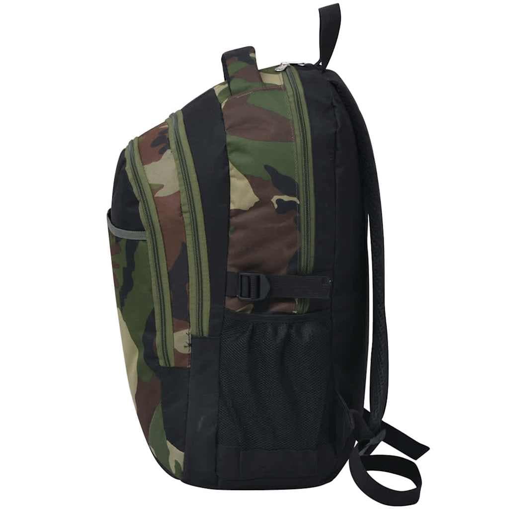 vidaXL Skolryggsäck 40 L svart och kamouflage