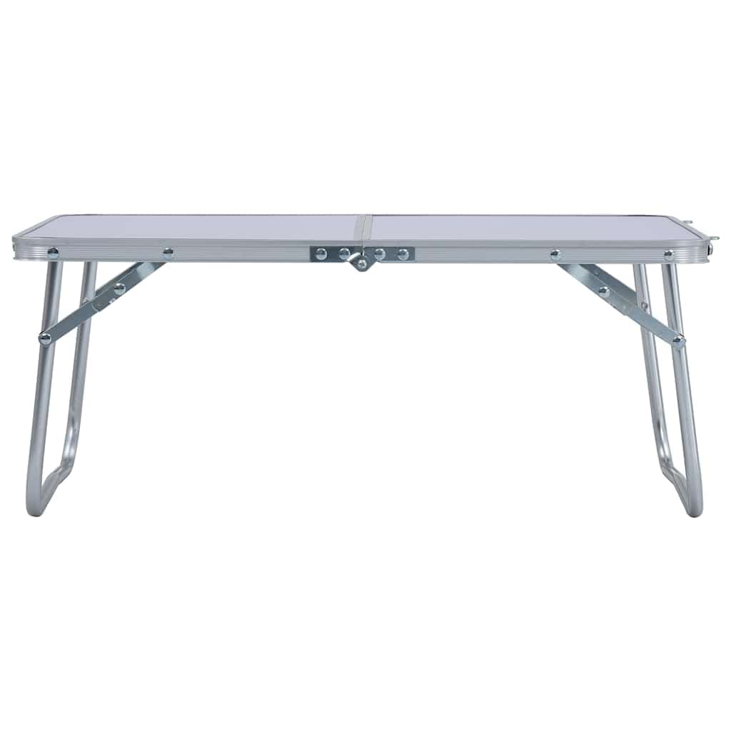 vidaXL Hopfällbart campingbord vit aluminium 60x40 cm