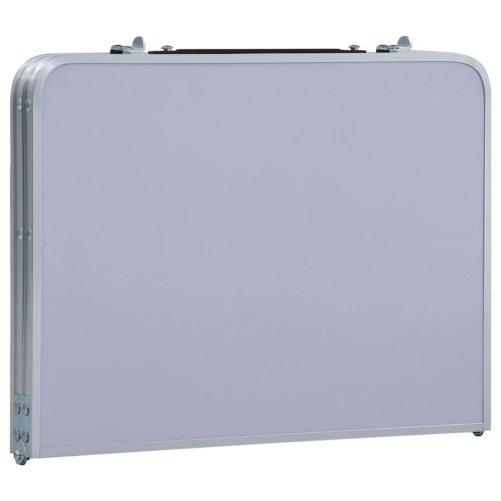 vidaXL Hopfällbart campingbord vit aluminium 60x40 cm