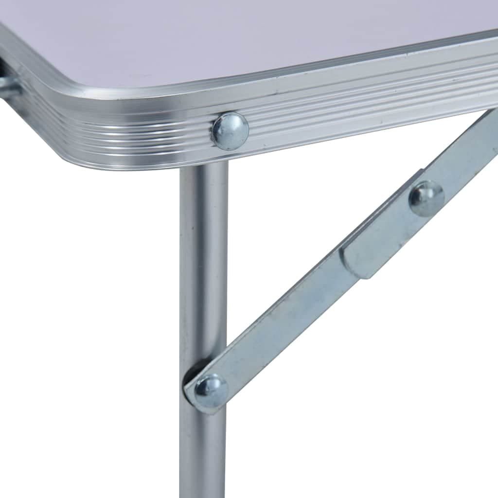 vidaXL Hopfällbart campingbord vit aluminium 60x40 cm