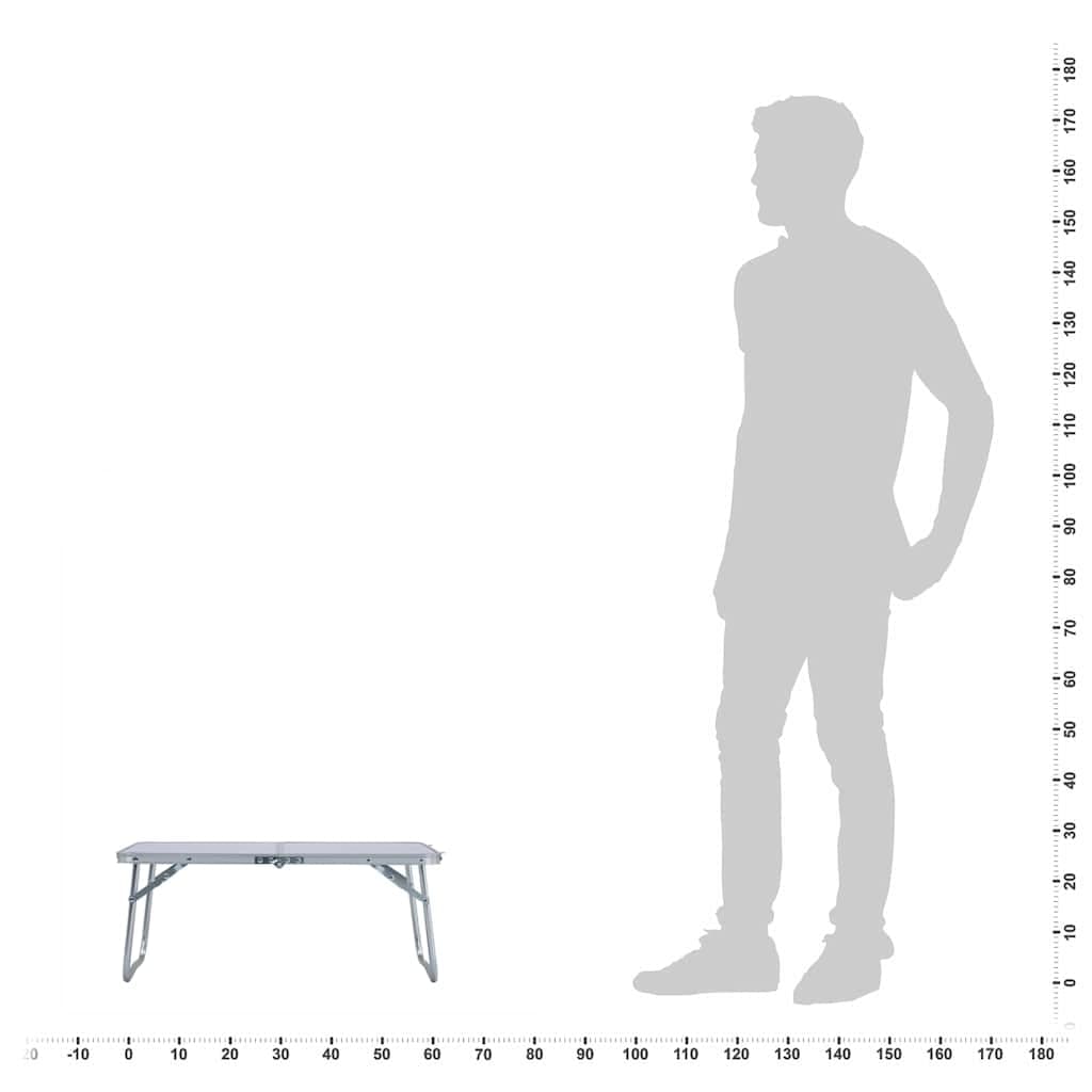 vidaXL Hopfällbart campingbord vit aluminium 60x40 cm