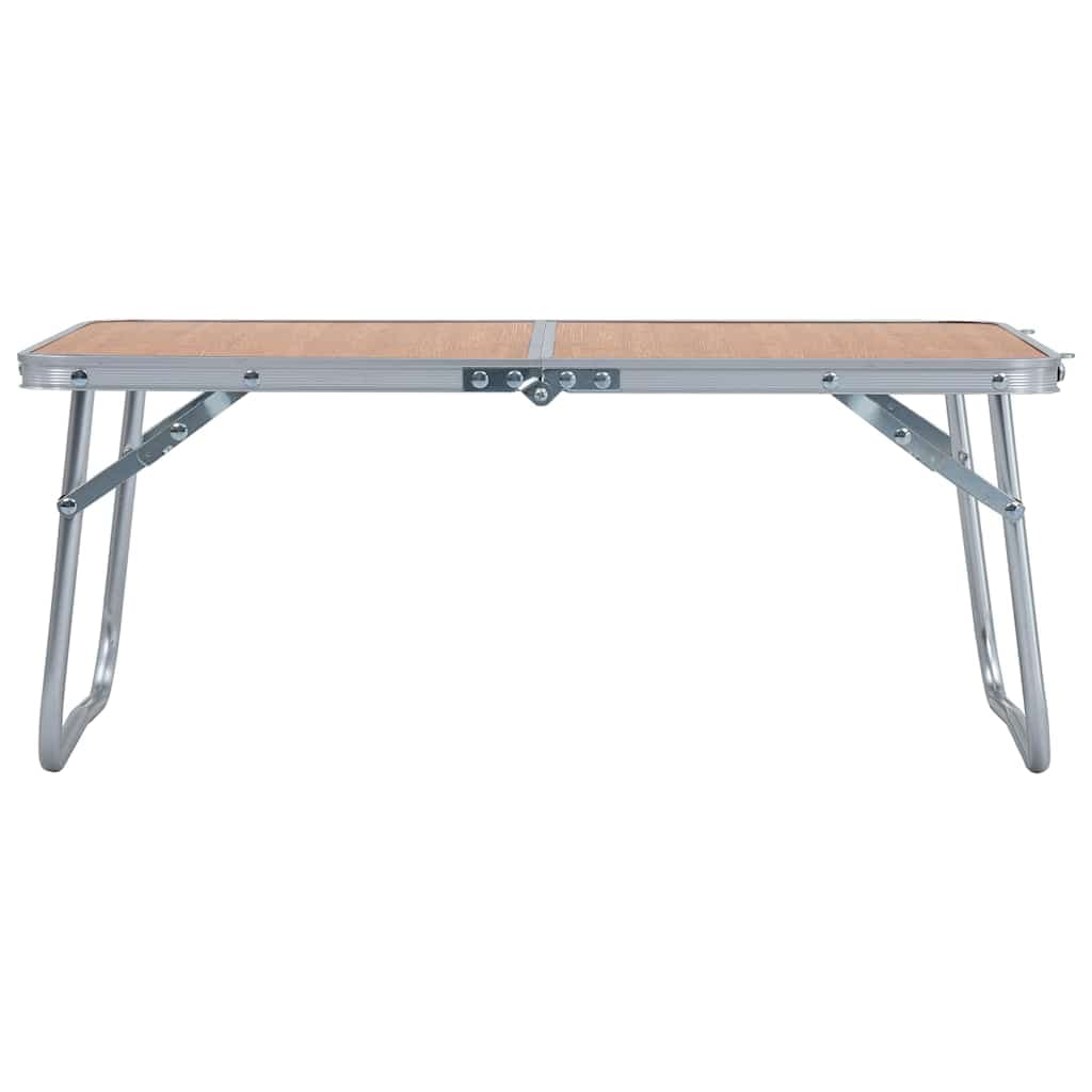 vidaXL Hopfällbart campingbord brun aluminium 60x40 cm