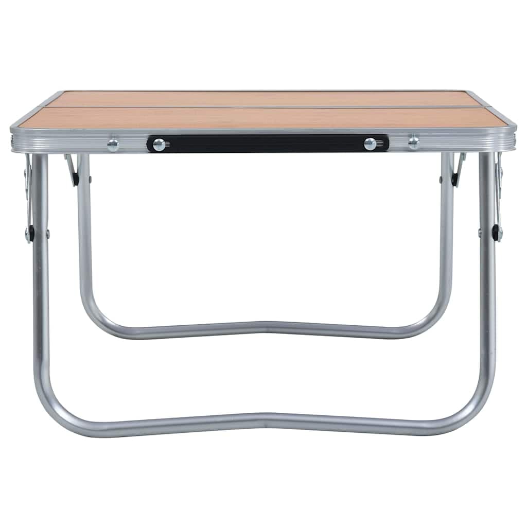 vidaXL Hopfällbart campingbord brun aluminium 60x40 cm