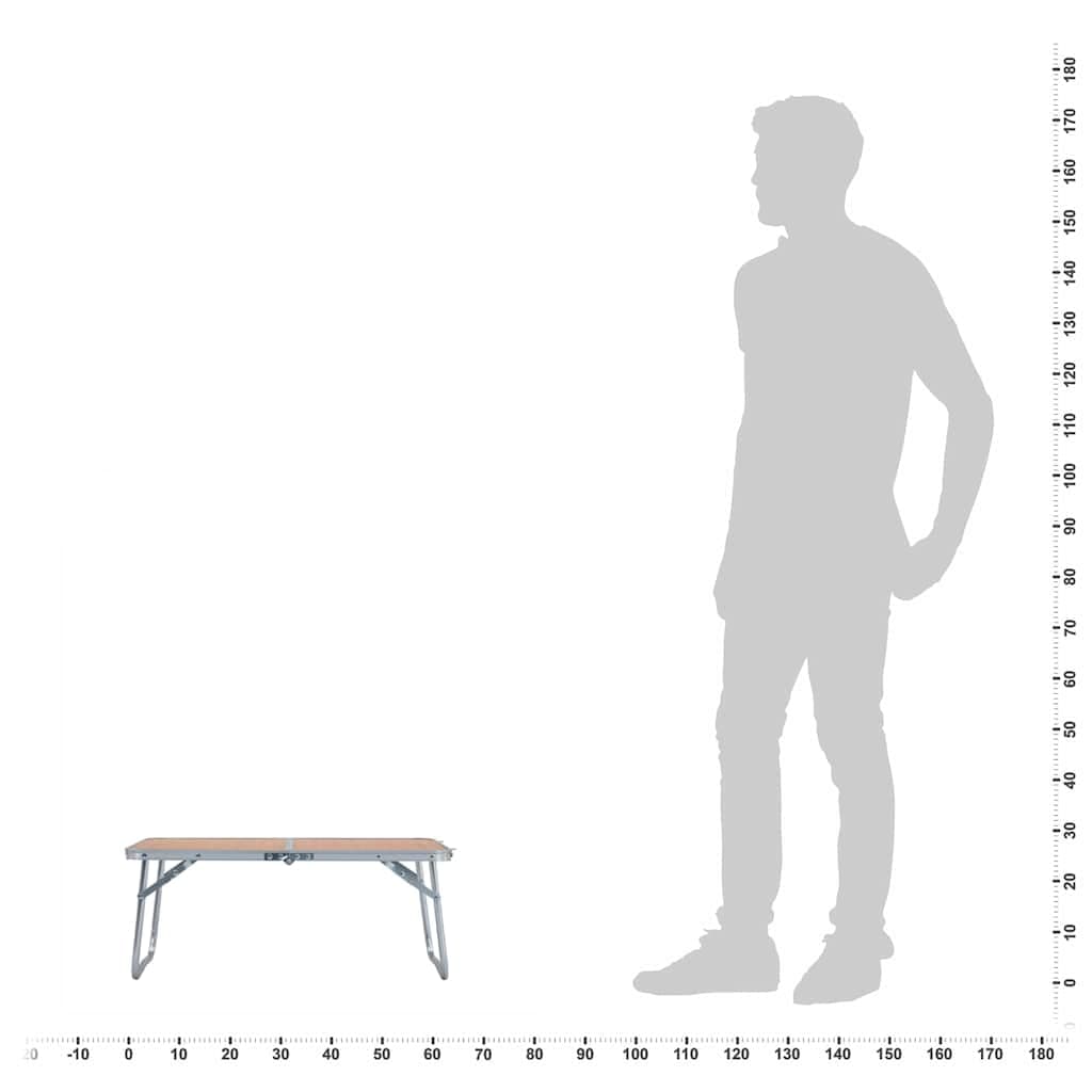 vidaXL Hopfällbart campingbord brun aluminium 60x40 cm