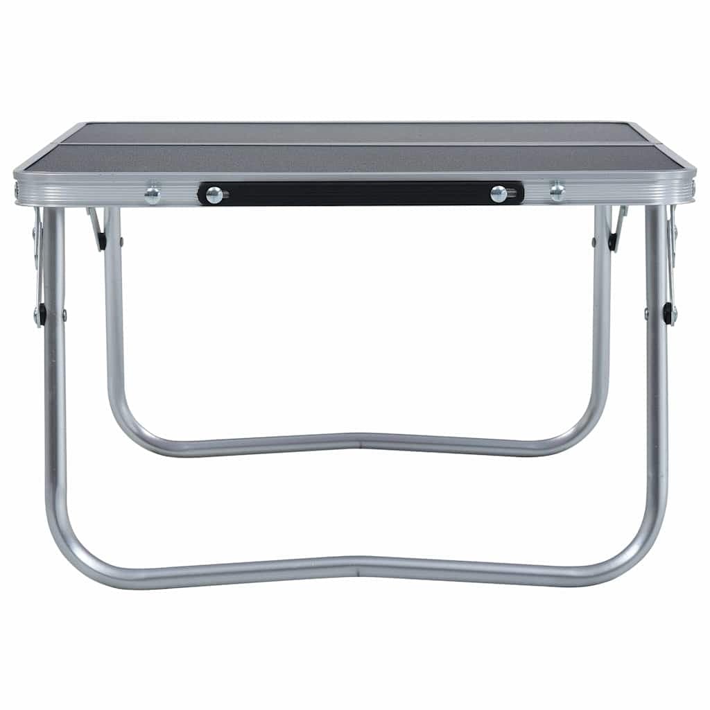 vidaXL Hopfällbart campingbord grå aluminium 60x40 cm
