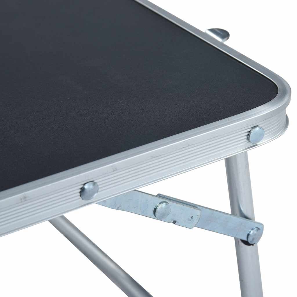 vidaXL Hopfällbart campingbord grå aluminium 60x40 cm