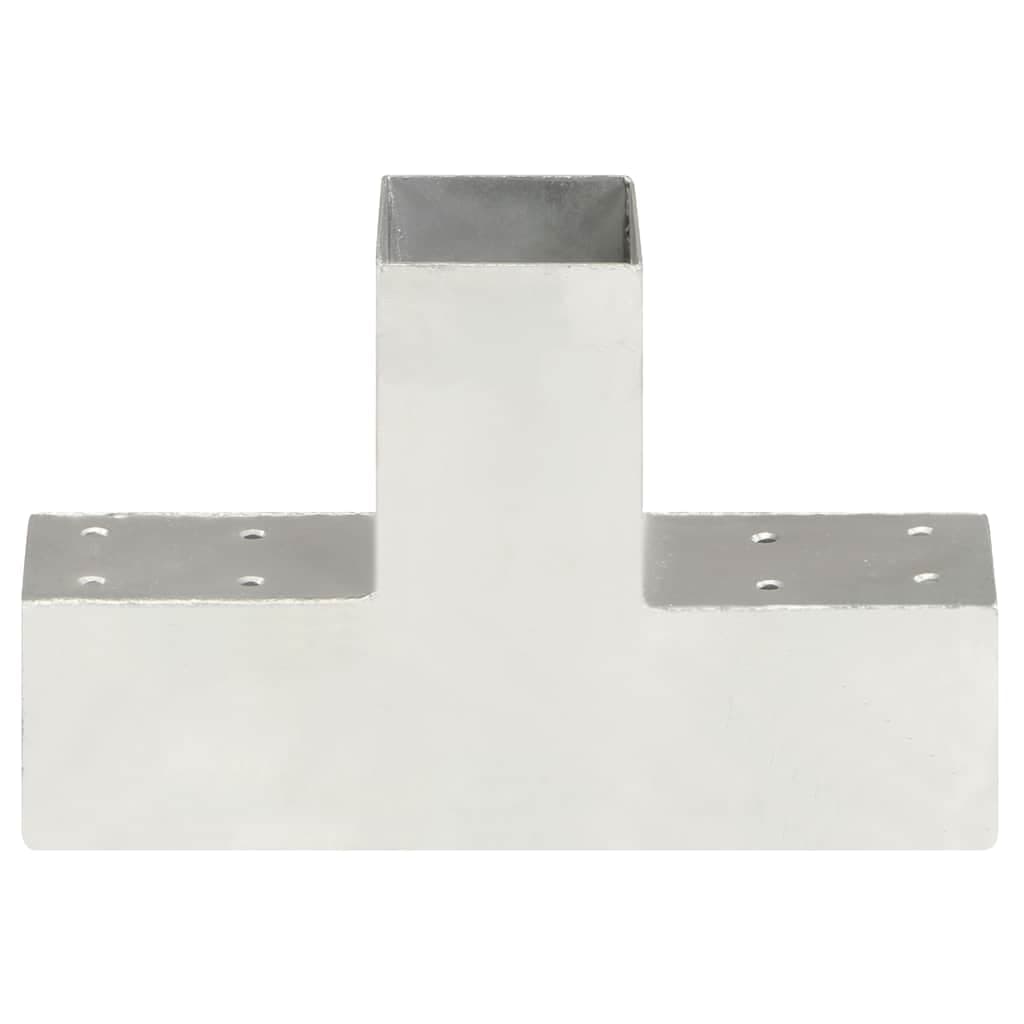 vidaXL Stolpbeslag T-form galvaniserad metall 71x71 mm