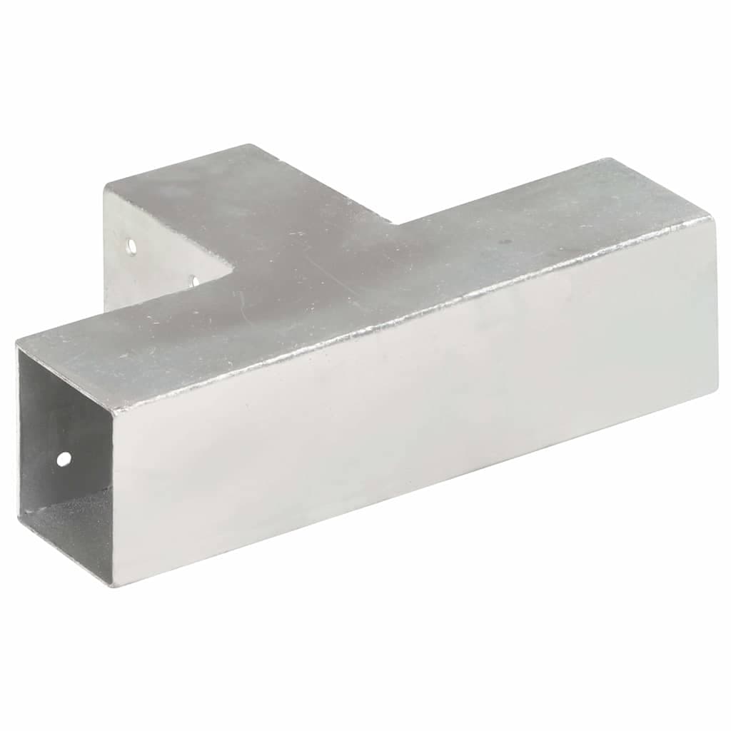 vidaXL Stolpbeslag T-form galvaniserad metall 71x71 mm