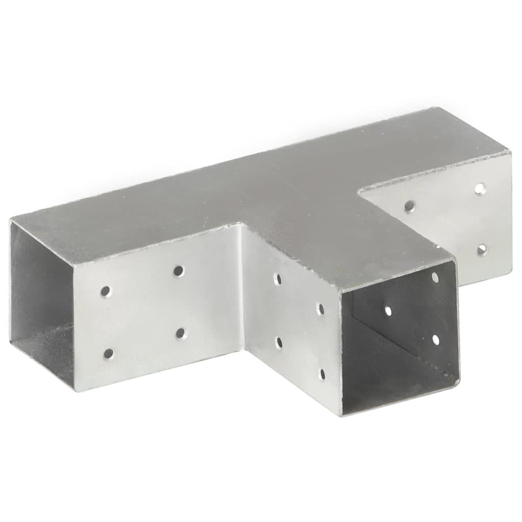 vidaXL Stolpbeslag T-form galvaniserad metall 71x71 mm
