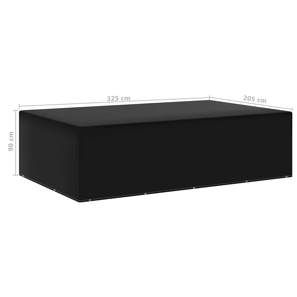 vidaXL Överdrag för trädgårdsmöbler 12 öljetter 205x325x90 cm
