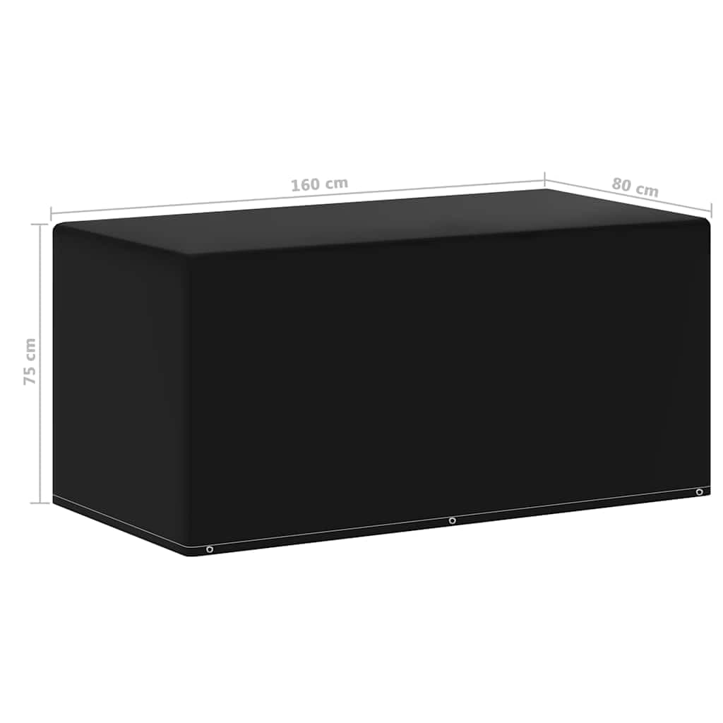 vidaXL Överdrag för trädgårdsmöbler 6 öljetter 160x80x75 cm