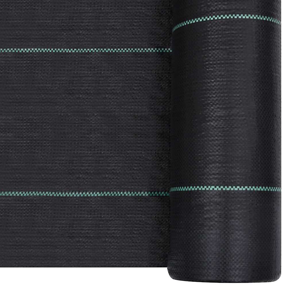 vidaXL Ogräsmatta svart 1x10 m PP