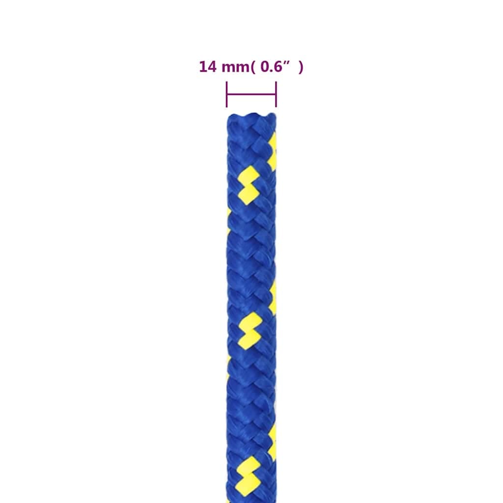 vidaXL Båtlina blå 14 mm 25 m polypropen