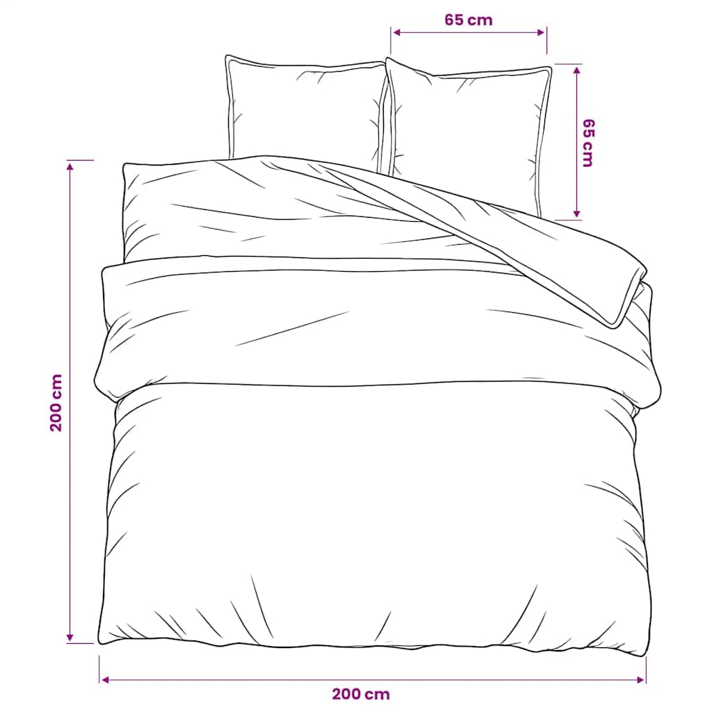 vidaXL Påslakanset mörkgrå och svart 200x200 cm bomull