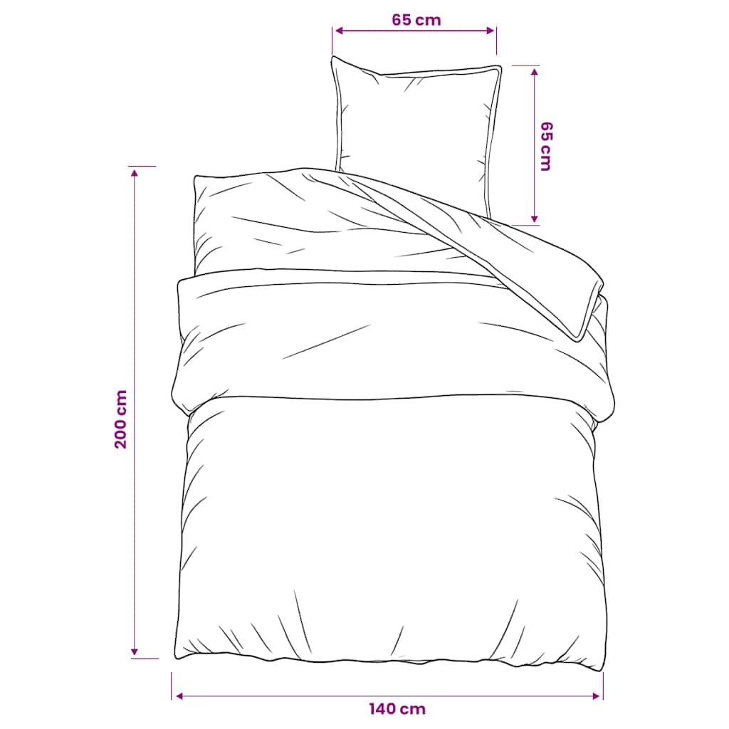 vidaXL Påslakanset svart och vit 140x200 cm bomull