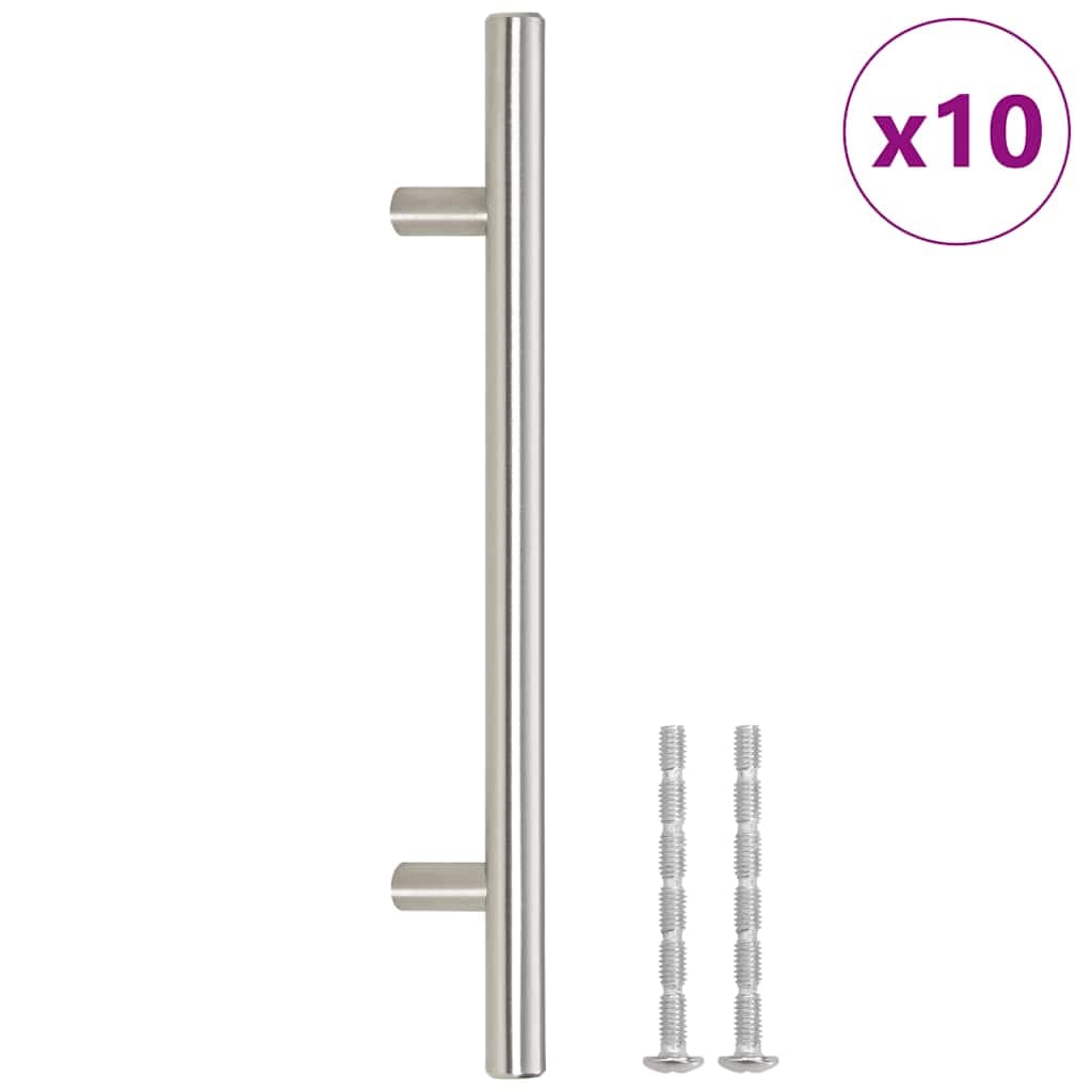 vidaXL Skåphandtag 10 st silver centrumavstånd 160 mm total längd 224 mm rostfritt stål