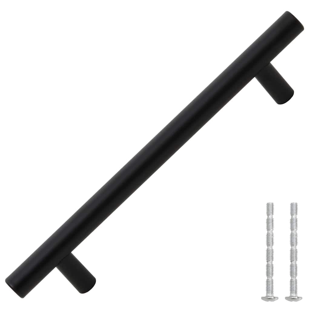 vidaXL Skåphandtag 10 st svart centrumavstånd 160 mm total längd 224 mm rostfritt stål