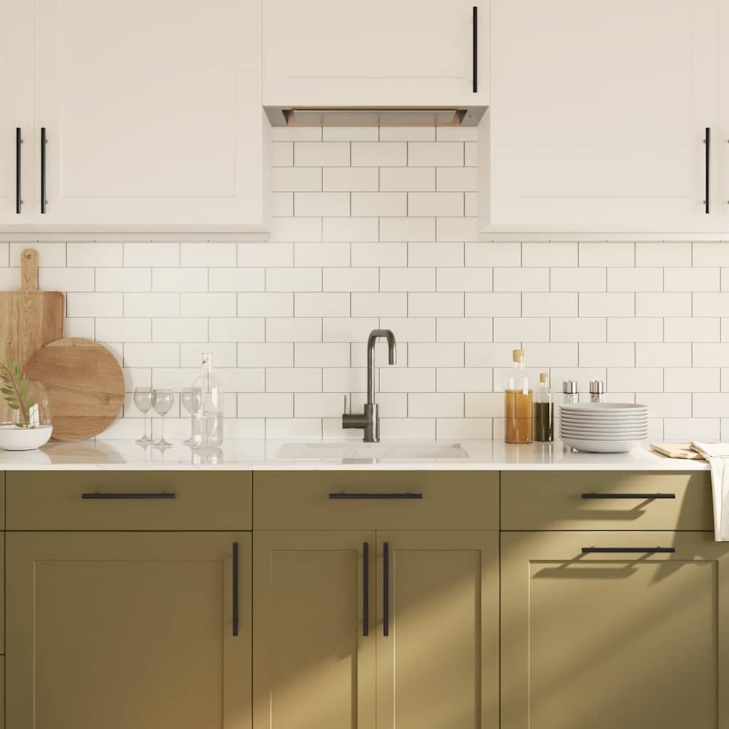 vidaXL Skåphandtag 10 st svart centrumavstånd 160 mm total längd 224 mm rostfritt stål