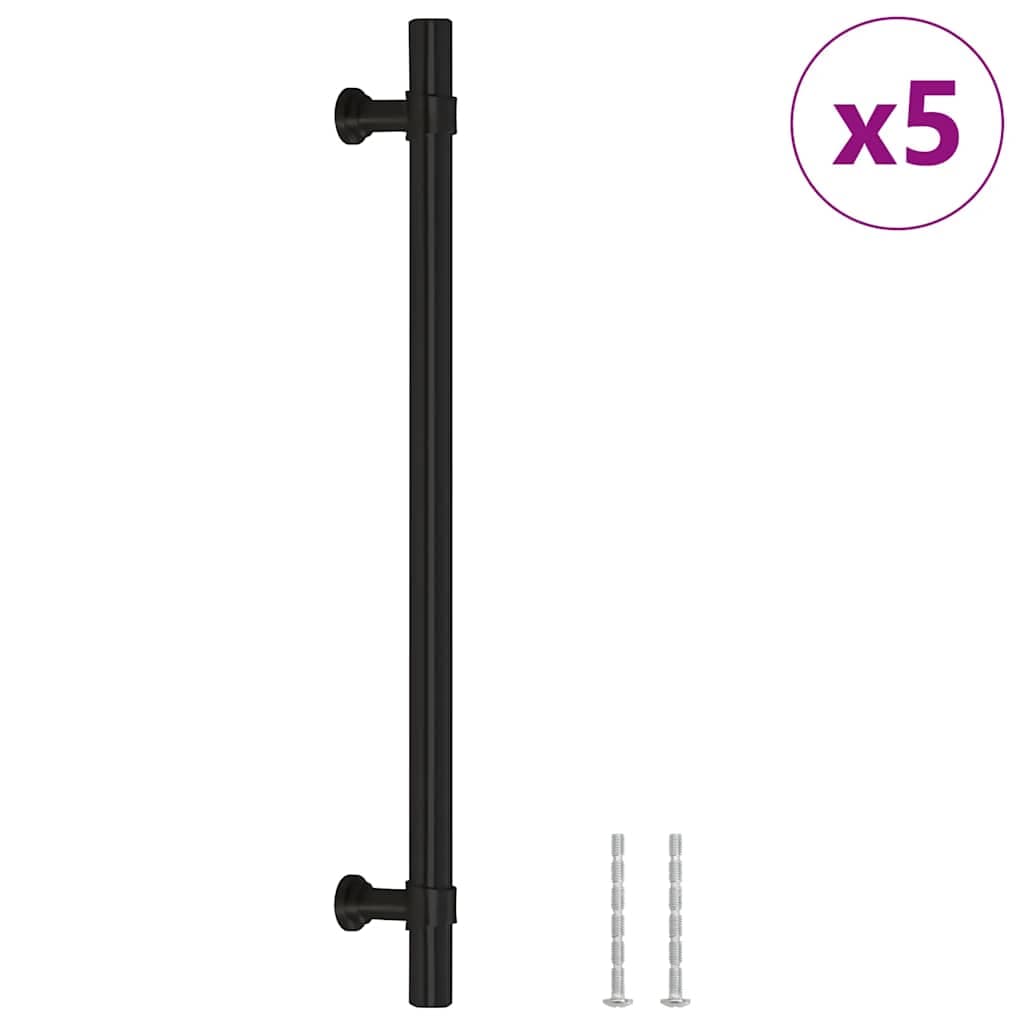 vidaXL Skåphandtag 5 st svart 192 mm rostfritt stål