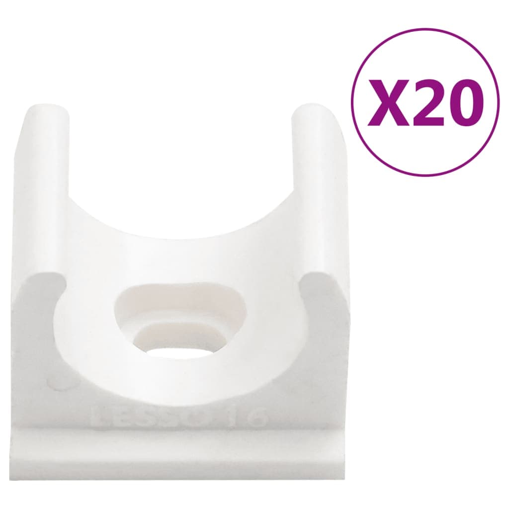 vidaXL Kabelkanal med klämmor Ø16 mm 10 m PVC
