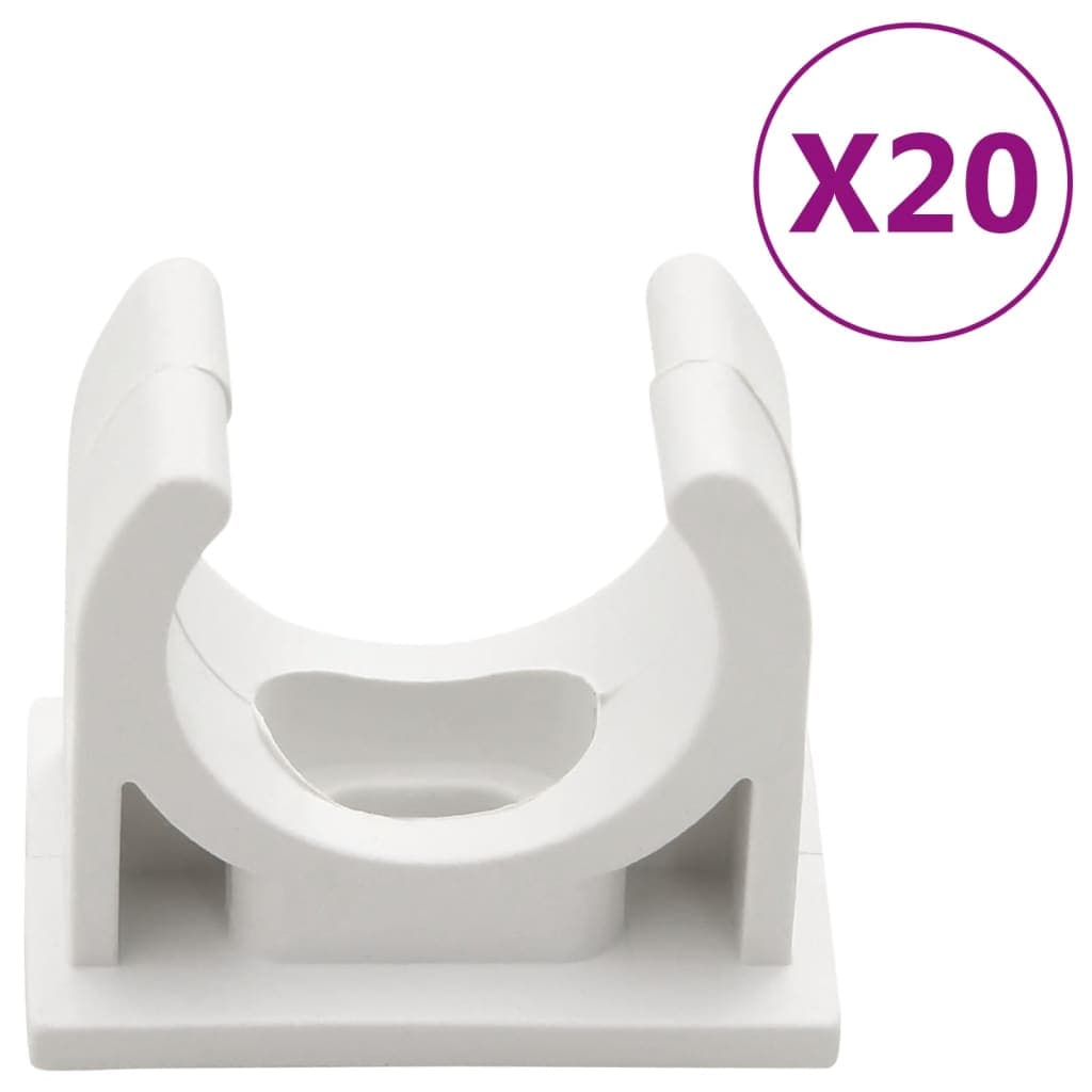 vidaXL Kabelkanal med klämmor Ø25 mm 10 m PVC