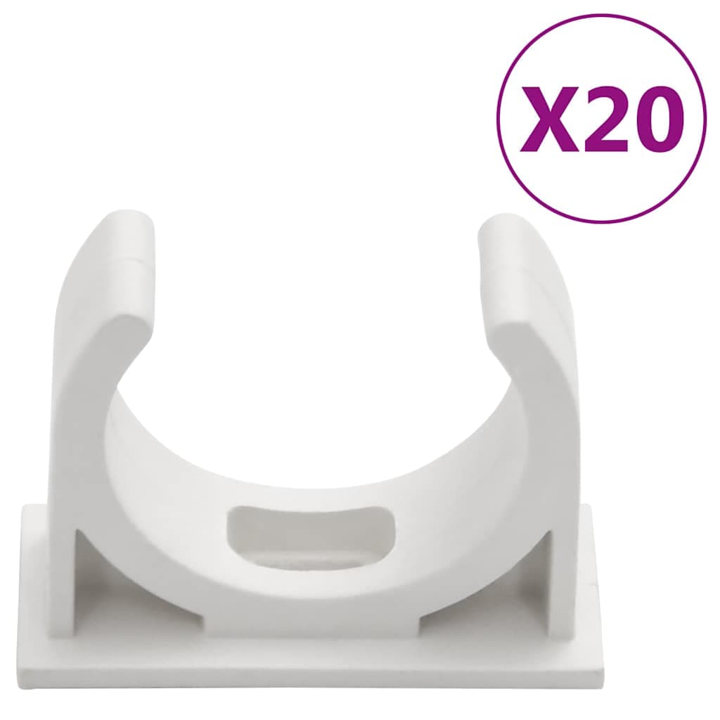 vidaXL Kabelkanal med klämmor Ø32 mm 10 m PVC