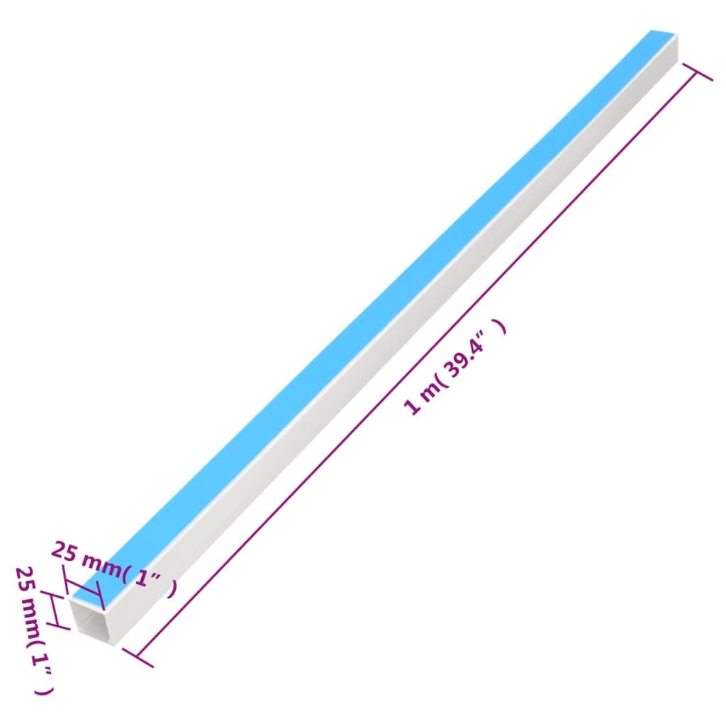 vidaXL Kabelkanal självhäftande 25x25 mm 10 m PVC