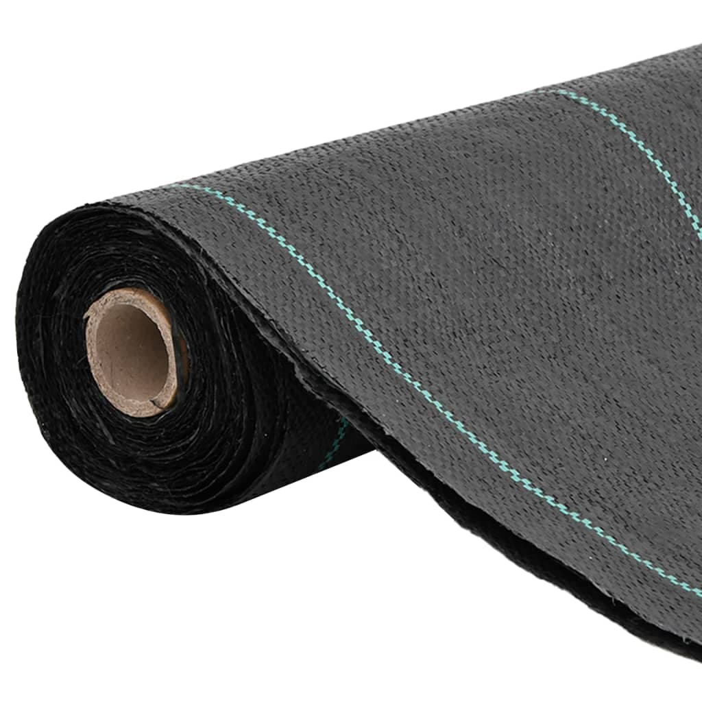 vidaXL Ogräsmatta svart 0,5x10 m PP