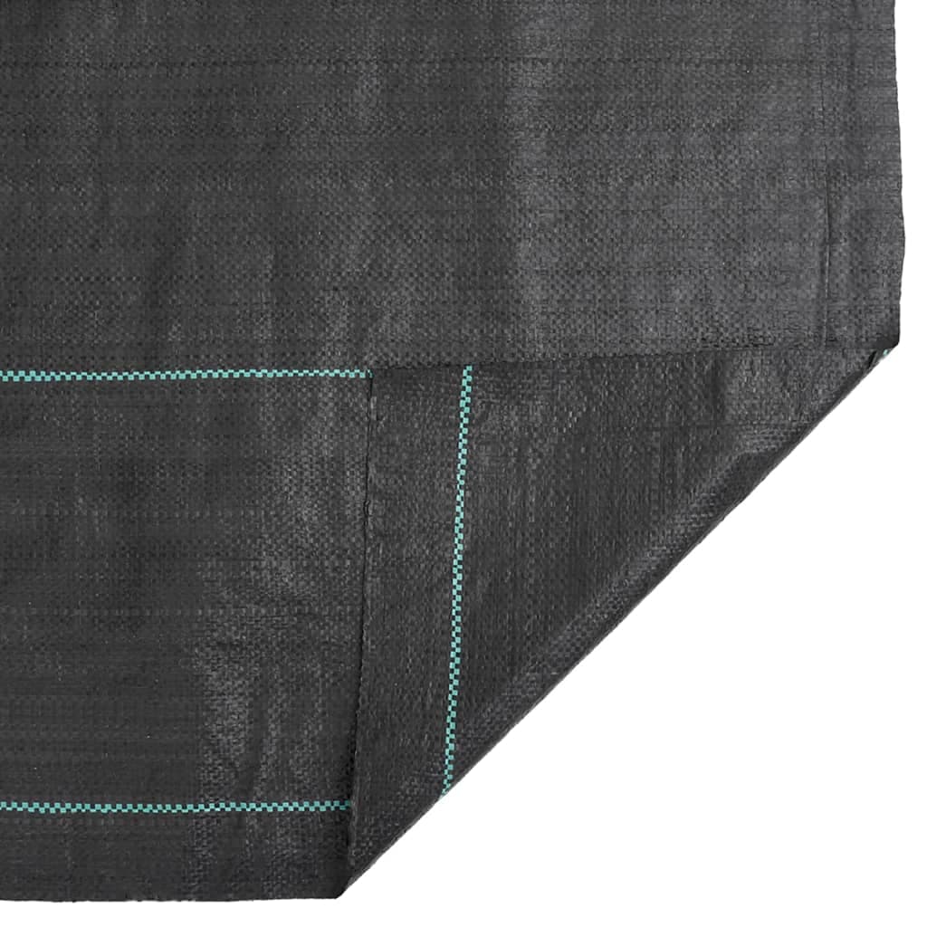 vidaXL Ogräsmatta svart 0,5x10 m PP