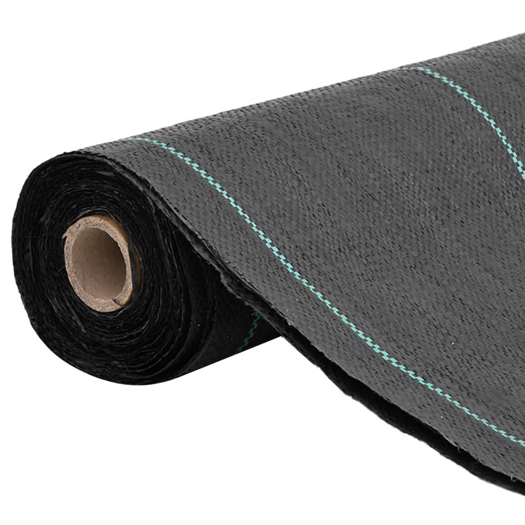 vidaXL Ogräsmembran svart 0,5x50 m PP