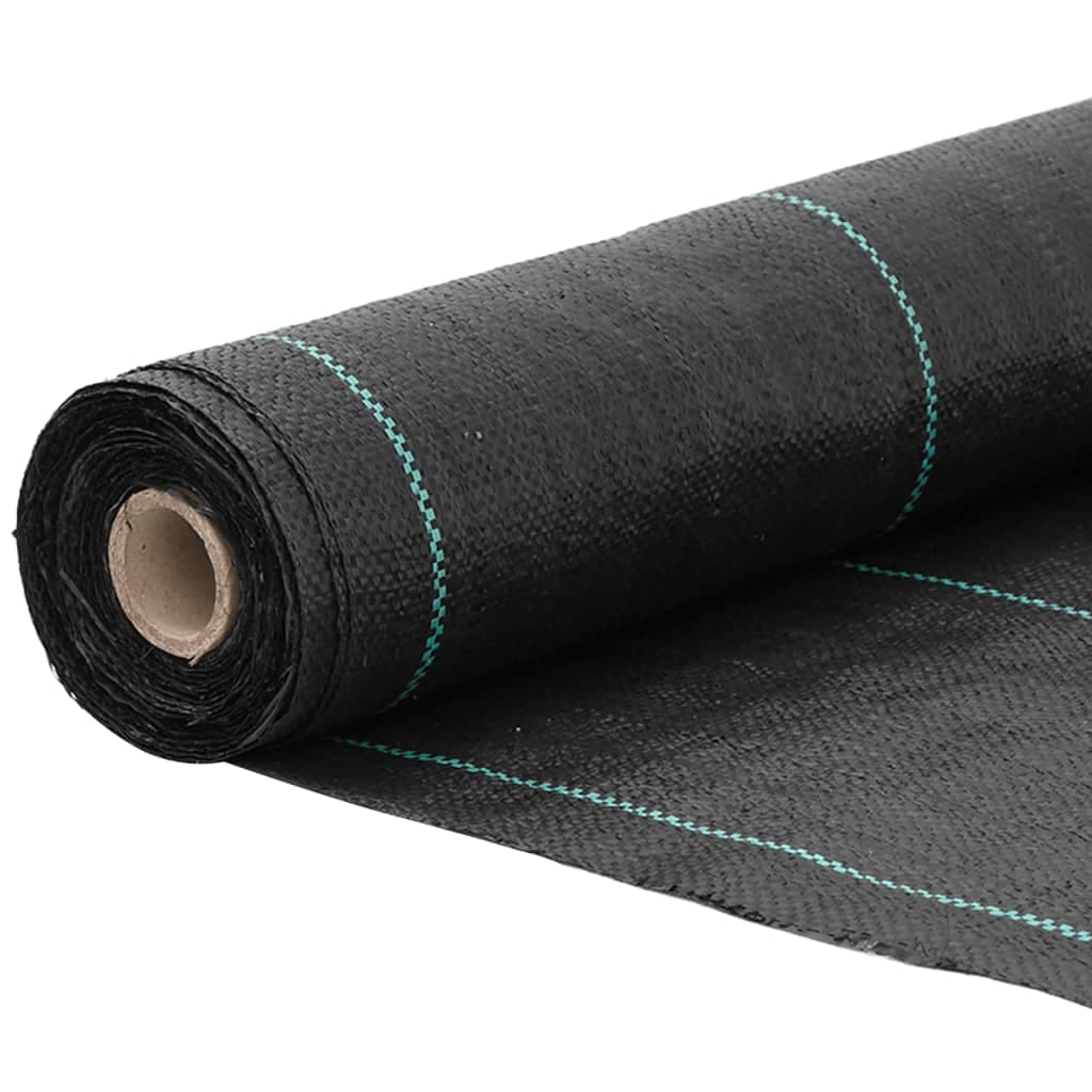 vidaXL Ogräsmembran svart 0,5x50 m PP