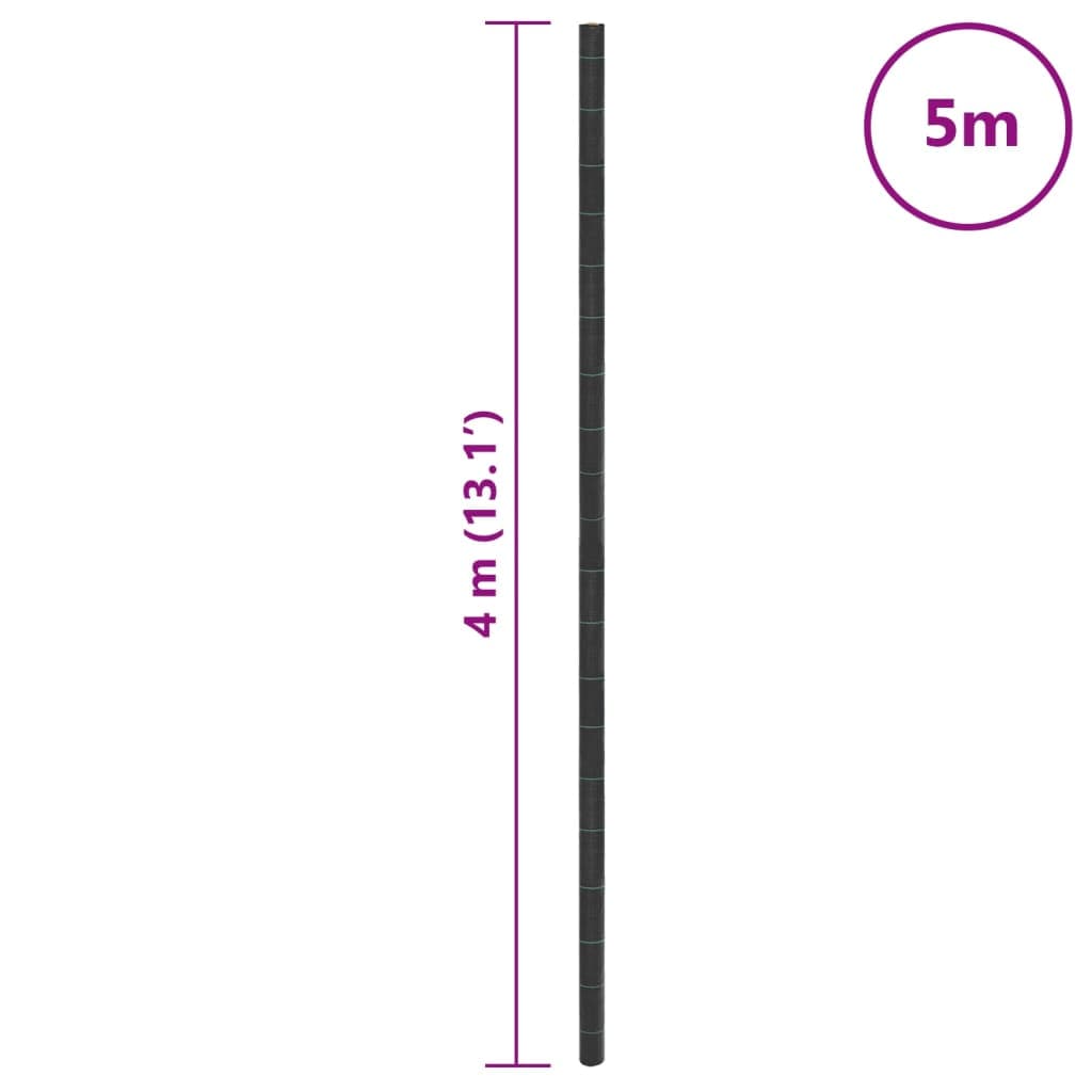 vidaXL Ogräsmatta svart 4x5 m PP