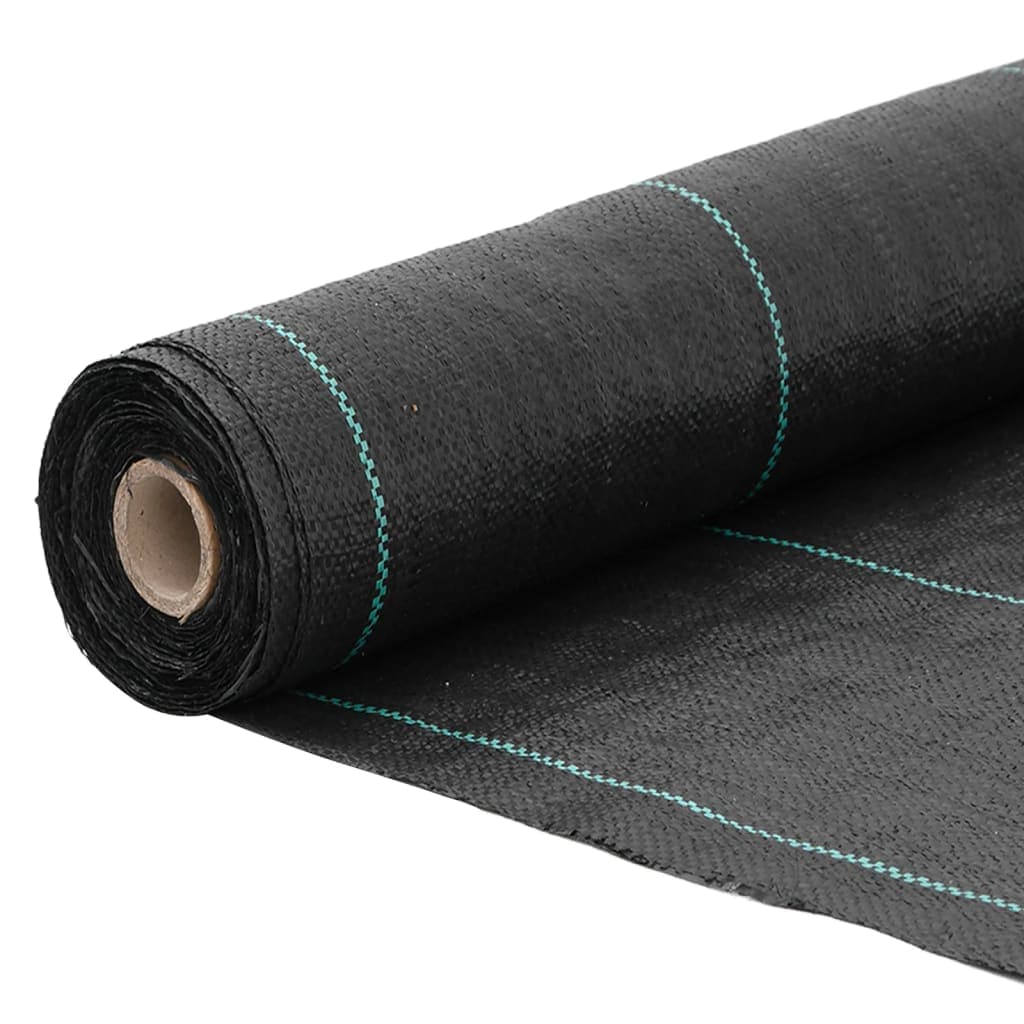 vidaXL Ogräsmatta svart 0,5x25 m PP