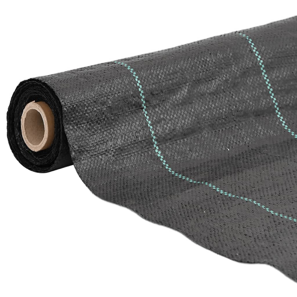 vidaXL Ogräsmatta svart 1x10 m PP