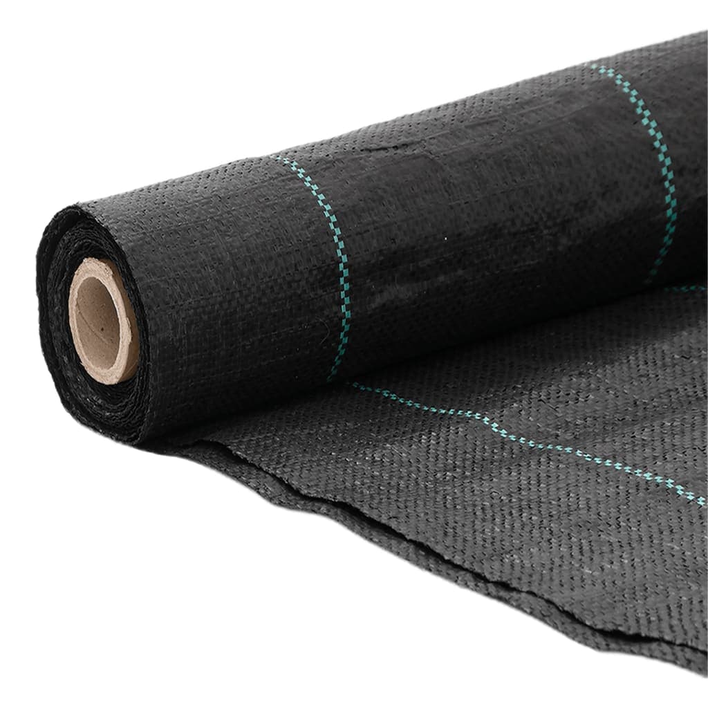 vidaXL Ogräsmatta svart 1x10 m PP