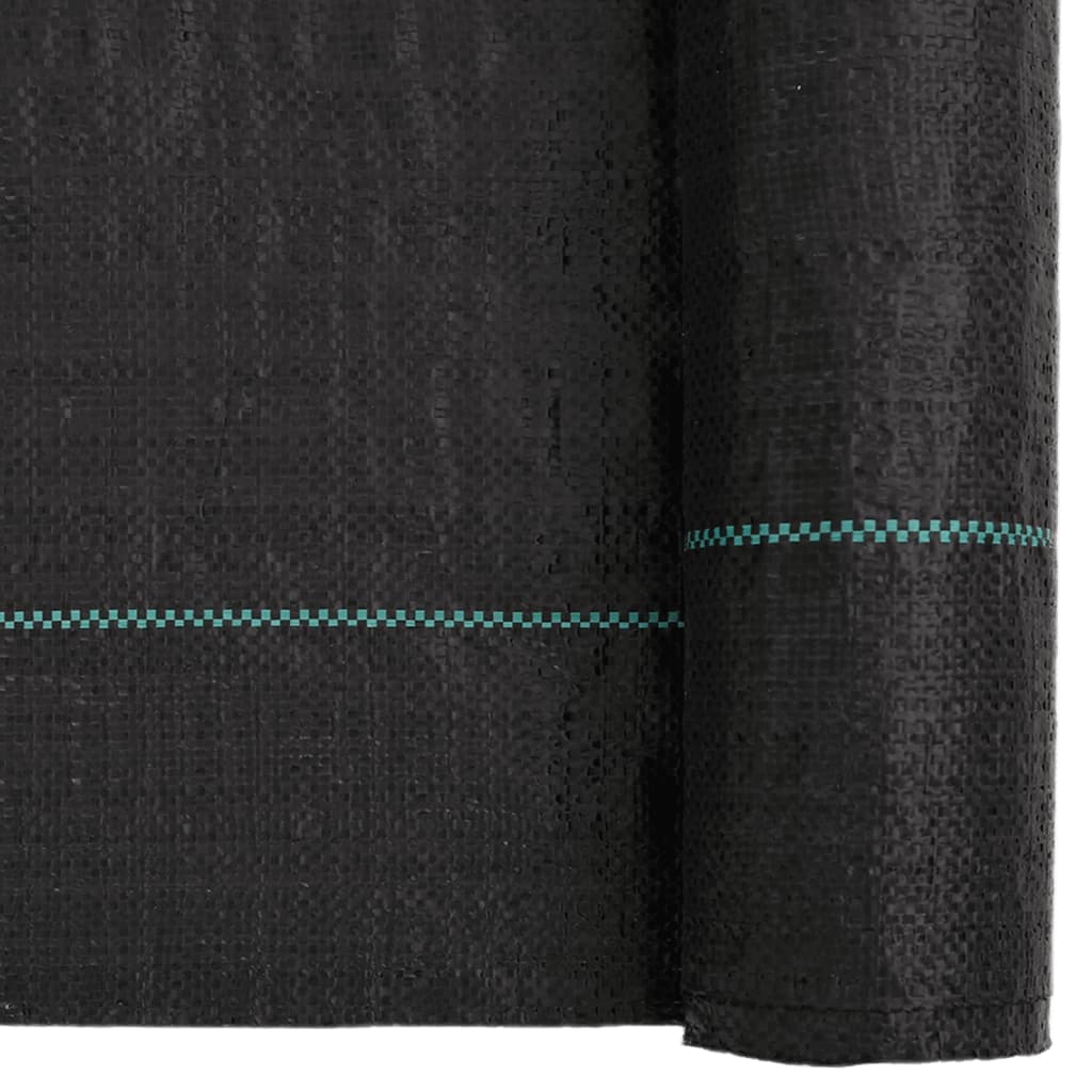 vidaXL Ogräsmatta svart 1x10 m PP