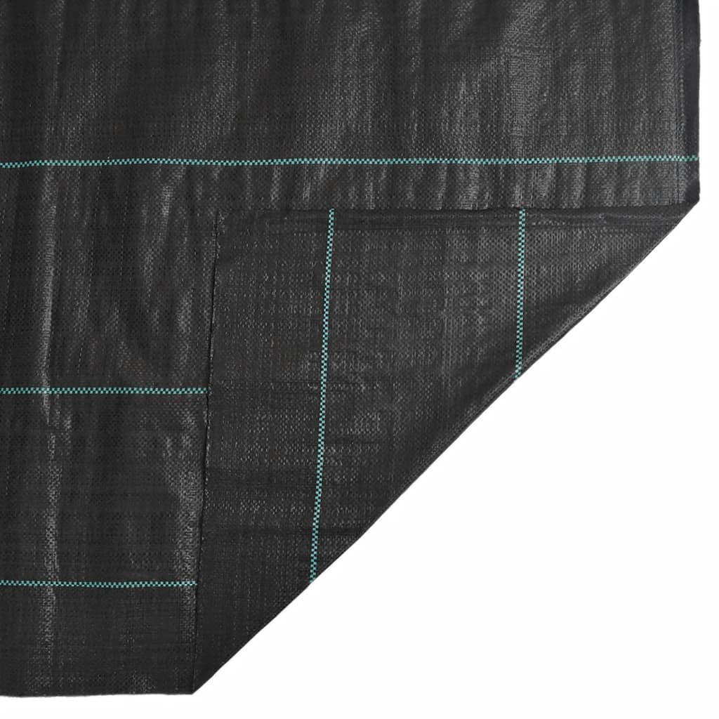 vidaXL Ogräsmatta svart 1x10 m PP