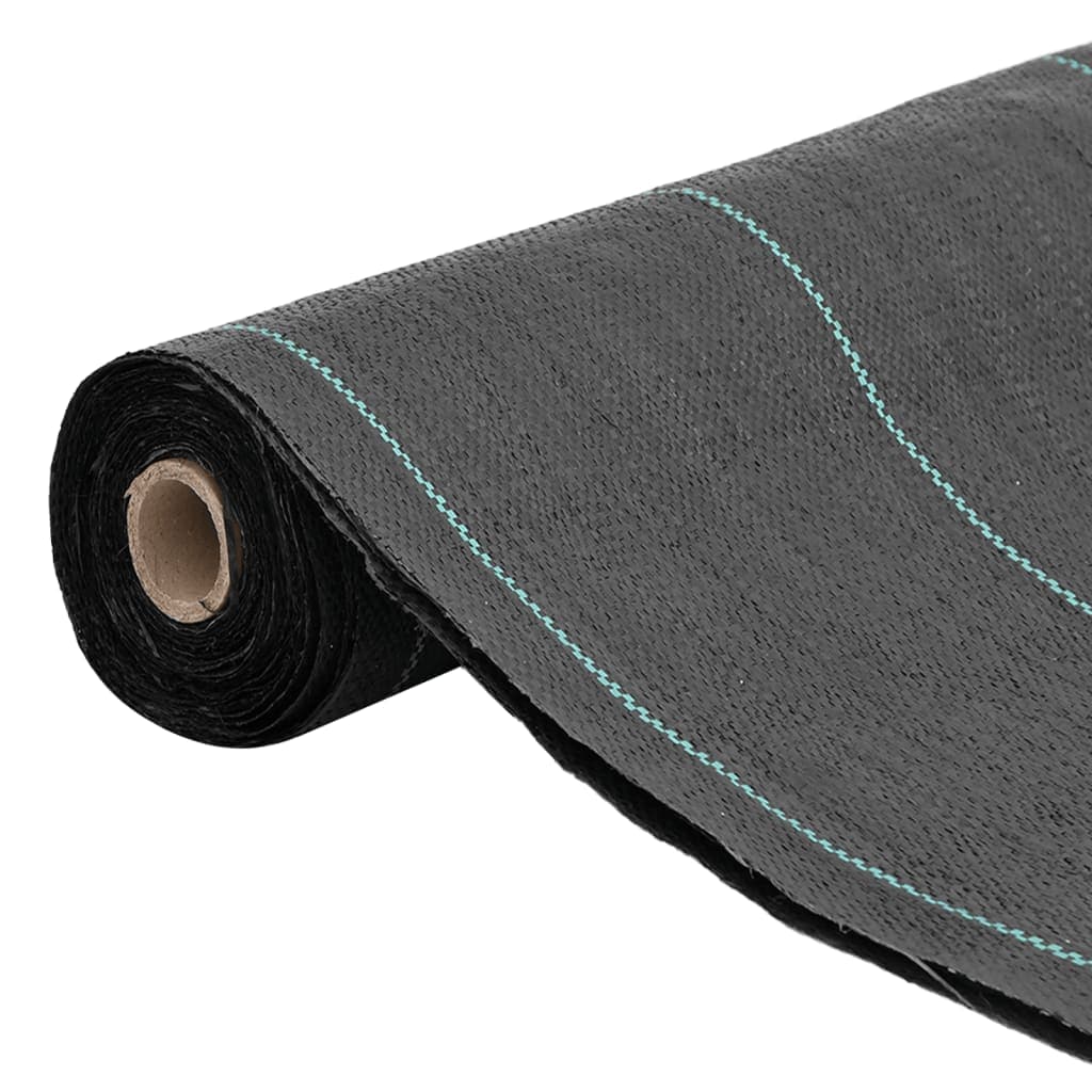 vidaXL Ogräsmatta svart 1,5x10 m PP